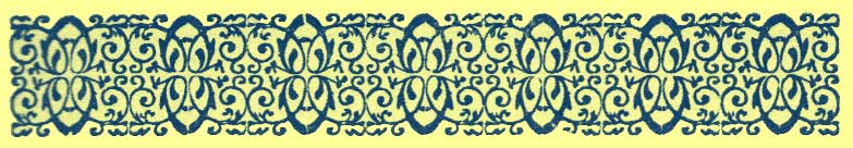 Larger black and white decorative rectangule, with repeating tracery design motifs.