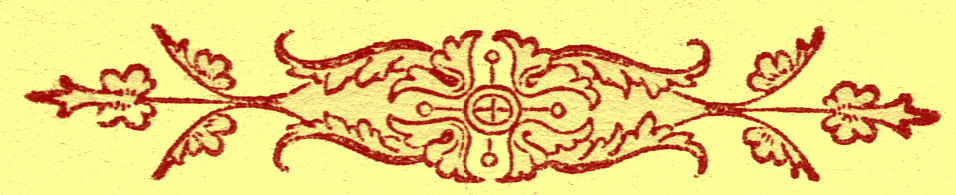 Engraving of stylized title piece of a cross surrounded with leaves and interlacing vines